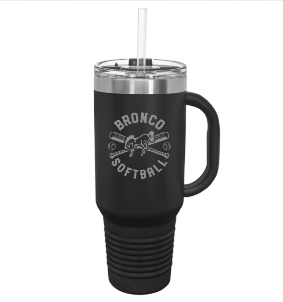 Bronco Softball - 40oz Insulated Travel Mug with Clear Lid | Hasbargen ...